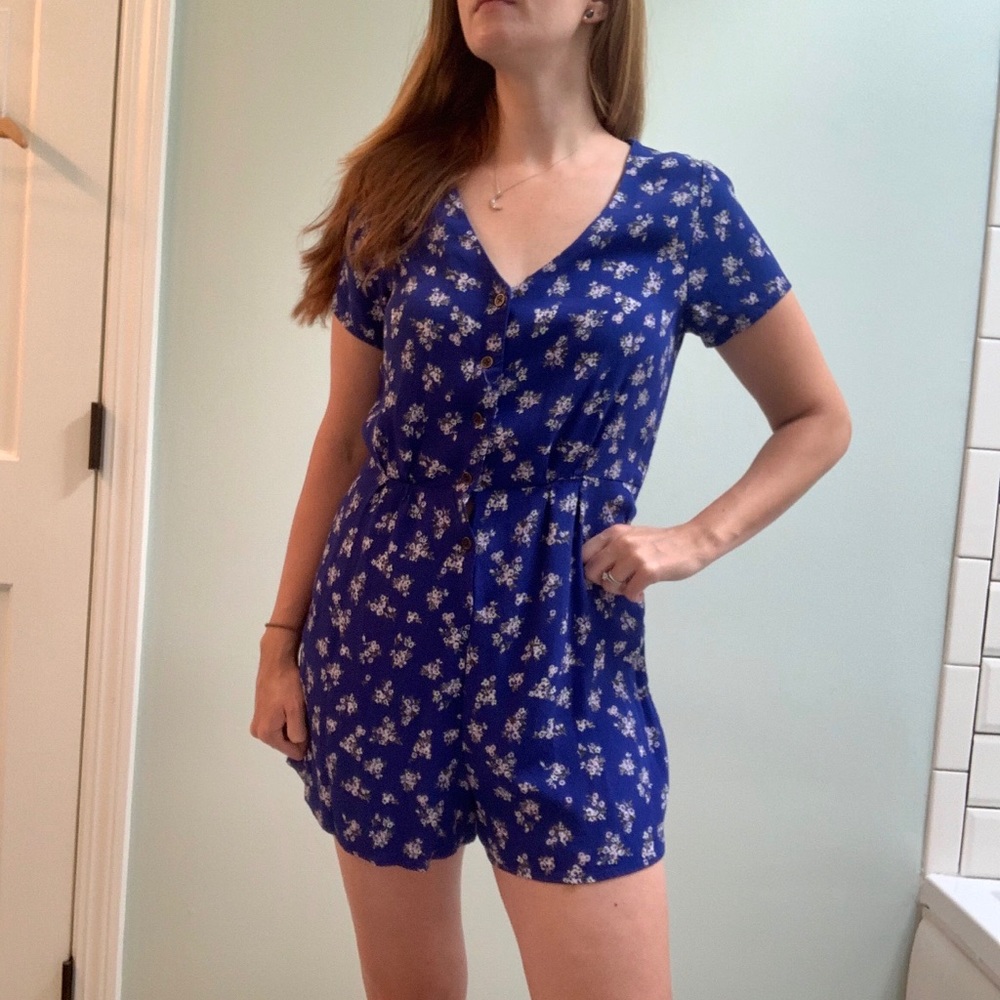 Wild Fable blue floral romper